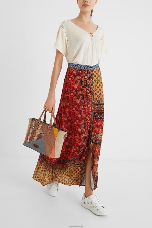 oblačila NFXLT1133 ženske Desigual dolgo cvetlično krilo