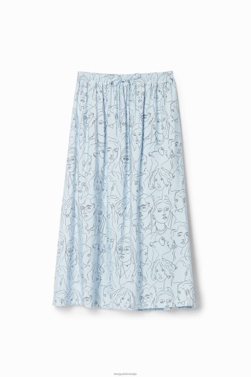 oblačila NFXLT269 ženske Desigual obrazi midi krilo