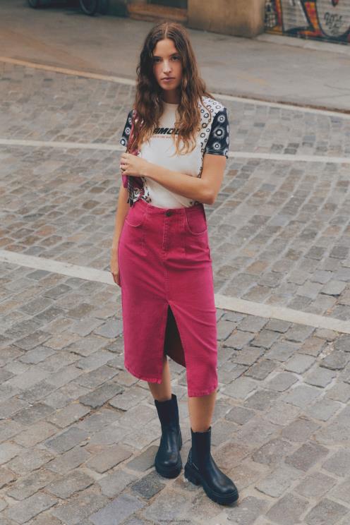 oblačila NFXLT32 ženske Desigual denim krilo z razporkom