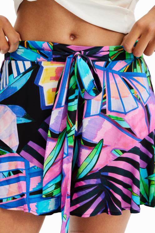 oblačila NFXLT380 ženske Desigual kratke hlače s tropskimi volančki