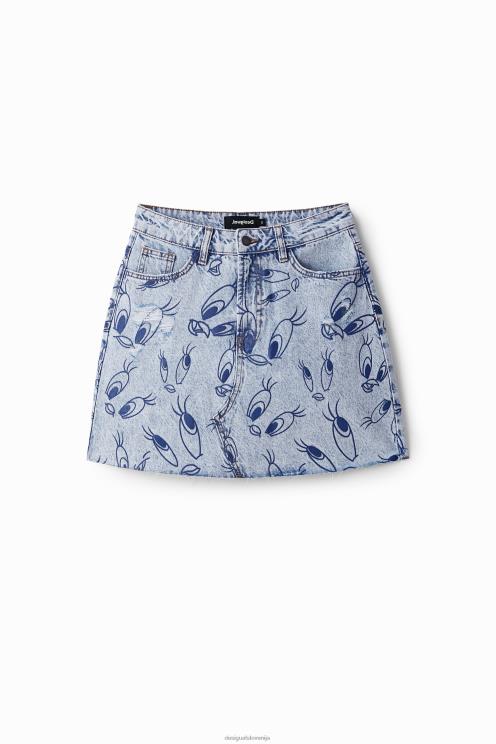 oblačila NFXLT468 ženske Desigual mini krilo iz jeansa tweety