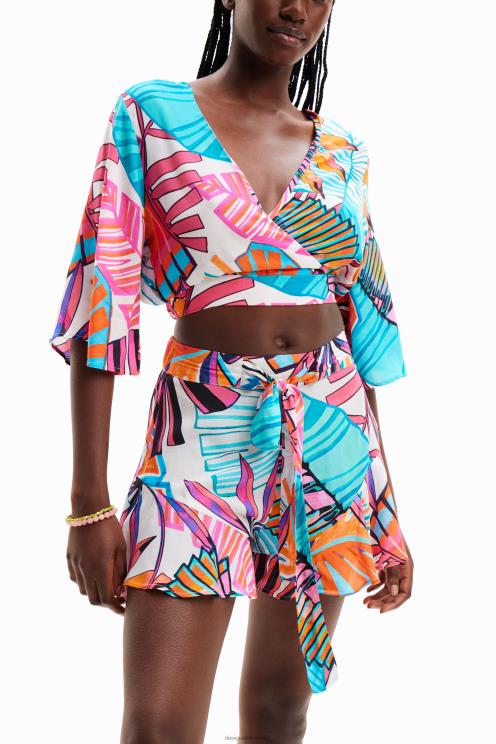 oblačila NFXLT502 ženske Desigual kratke hlače s tropskimi volančki