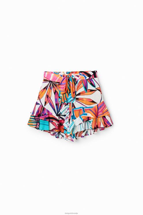 oblačila NFXLT502 ženske Desigual kratke hlače s tropskimi volančki