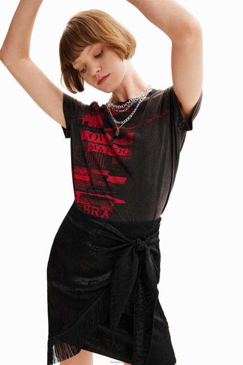 oblačila NFXLT545 ženske Desigual mini krilo z resicami