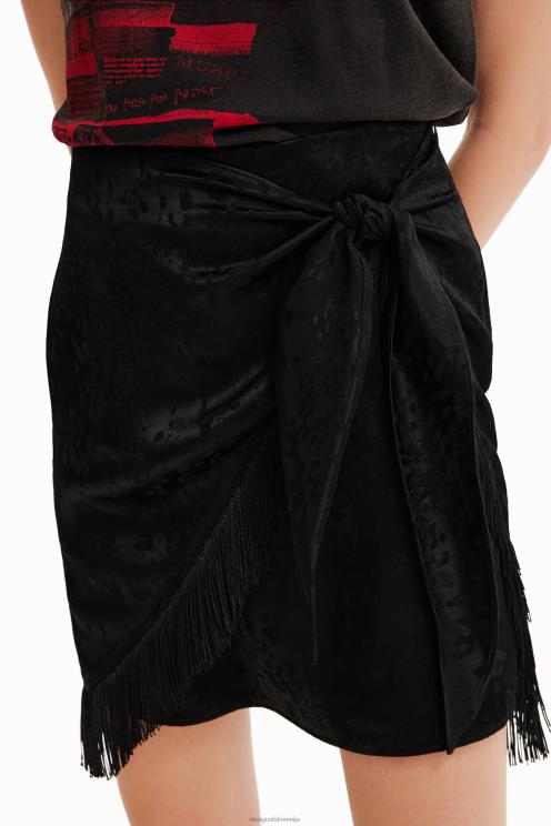 oblačila NFXLT545 ženske Desigual mini krilo z resicami