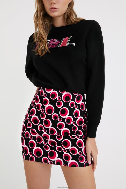 oblačila NFXLT587 ženske Desigual tanko okroglo mini krilo