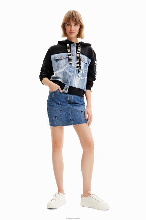 oblačila NFXLT661 ženske Desigual disneyjevo mini krilo iz džinsa Mickey Mouse