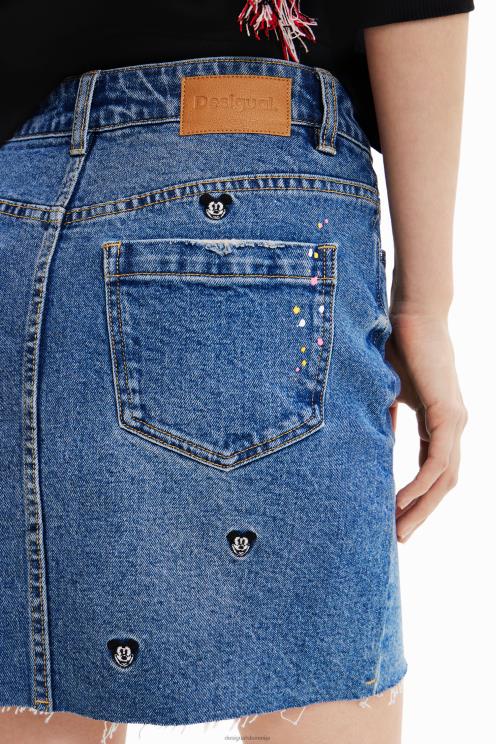 oblačila NFXLT661 ženske Desigual disneyjevo mini krilo iz džinsa Mickey Mouse