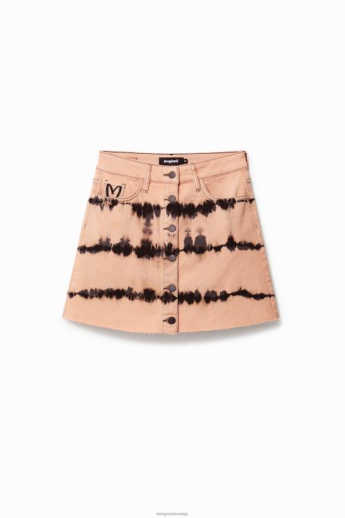 oblačila NFXLT668 ženske Desigual tie-dye denim mini krilo