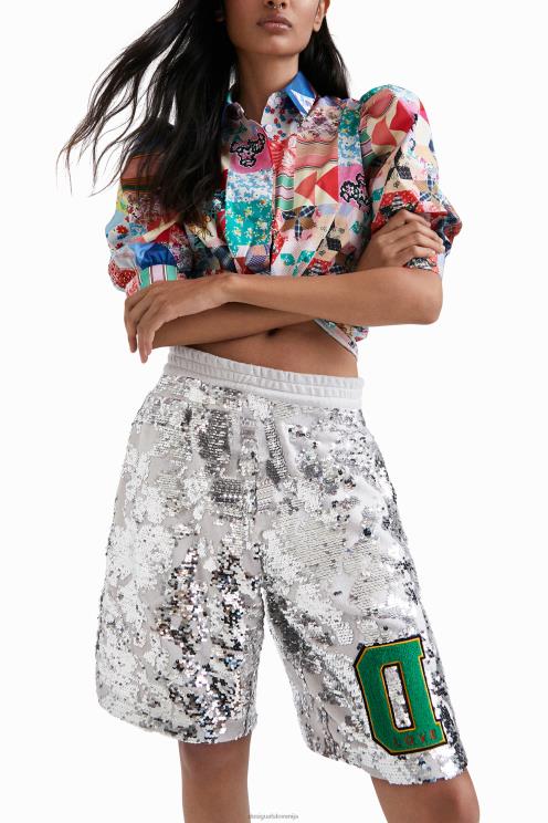 oblačila NFXLT734 ženske Desigual kratke hlače z bleščicami johnson hartig