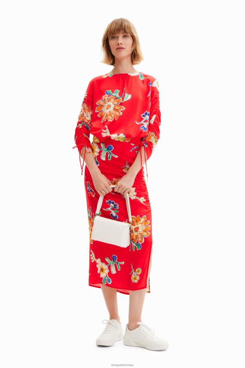 oblačila NFXLT761 ženske Desigual nabrano midi krilo