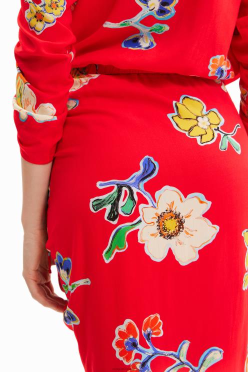 oblačila NFXLT761 ženske Desigual nabrano midi krilo