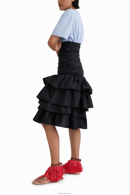 oblačila NFXLT816 ženske Desigual drapirano krilo z volančki stella jean