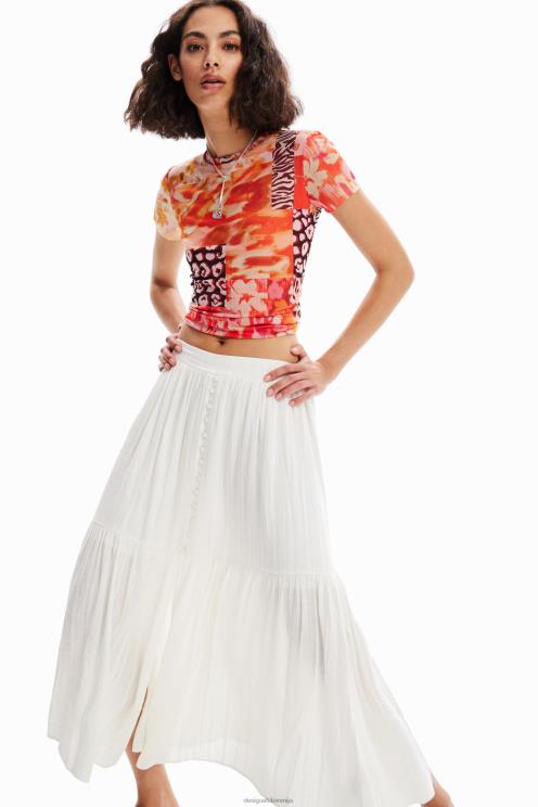 oblačila NFXLT859 ženske Desigual teksturirano midi krilo