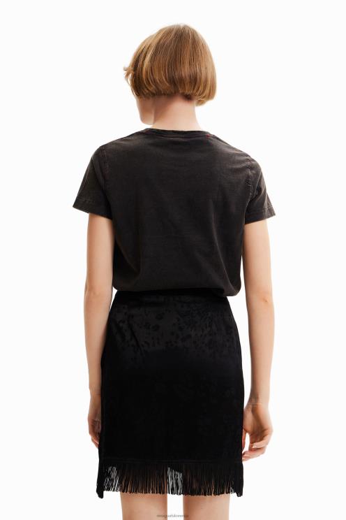 oblačila NFXLT1004 ženske Desigual časopisna majica s spranim učinkom