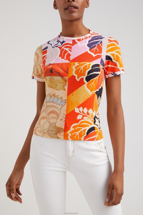 oblačila NFXLT1029 ženske Desigual m. christian lacroix rebrasta majica s kratkimi rokavi