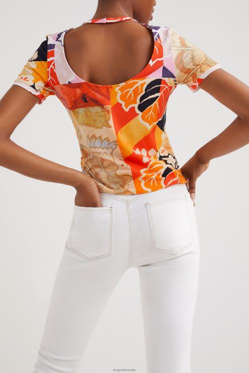 oblačila NFXLT1029 ženske Desigual m. christian lacroix rebrasta majica s kratkimi rokavi