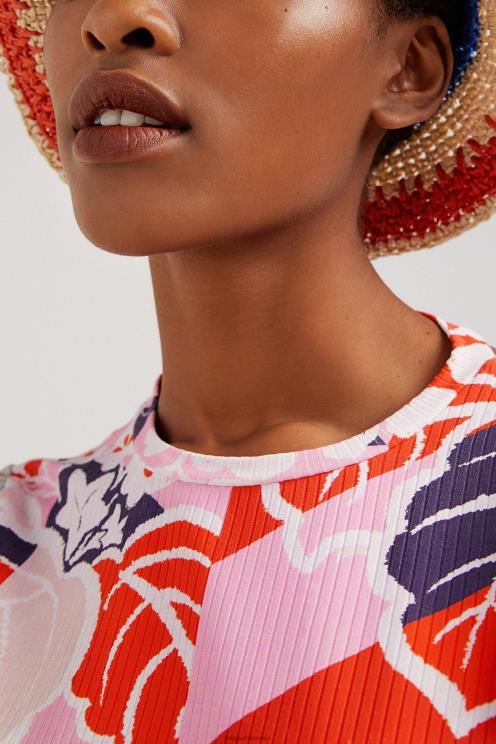 oblačila NFXLT1029 ženske Desigual m. christian lacroix rebrasta majica s kratkimi rokavi