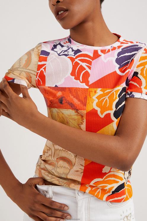 oblačila NFXLT1029 ženske Desigual m. christian lacroix rebrasta majica s kratkimi rokavi