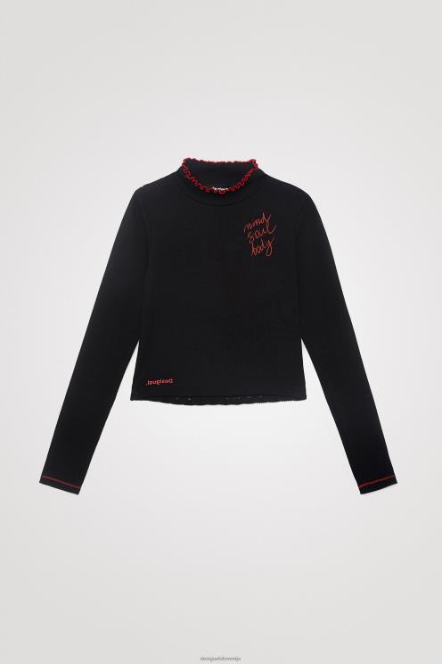 oblačila NFXLT1052 ženske Desigual ozka majica s čipko