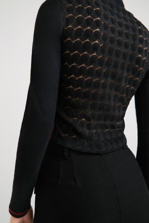 oblačila NFXLT1052 ženske Desigual ozka majica s čipko