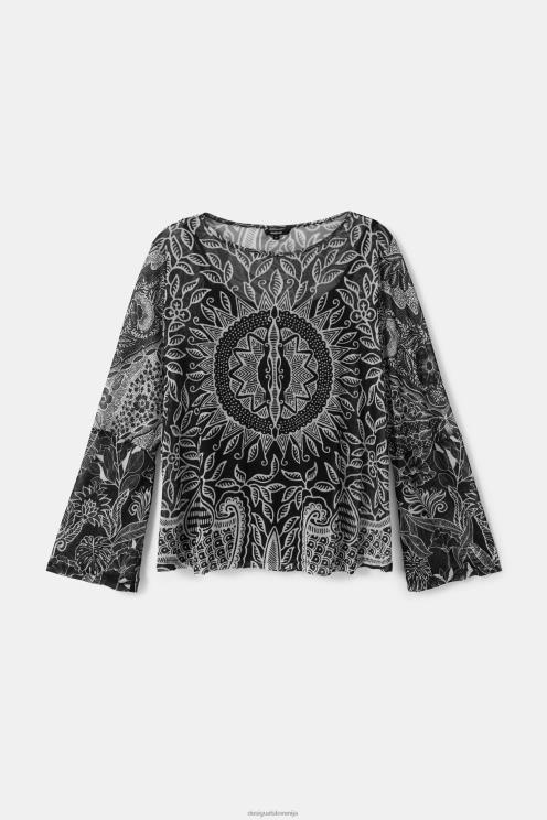 oblačila NFXLT1097 ženske Desigual majica z mandalami z volančki