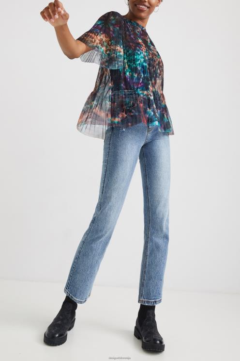 oblačila NFXLT1123 ženske Desigual mrežasta majica s kratkimi rokavi