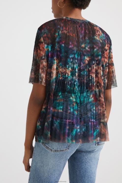 oblačila NFXLT1123 ženske Desigual mrežasta majica s kratkimi rokavi