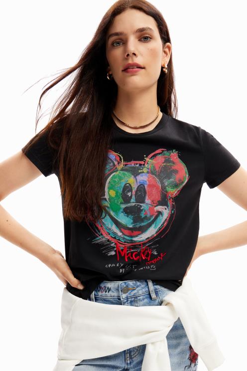 oblačila NFXLT115 ženske Desigual umetniška majica s kratkimi rokavi Mickey Mouse