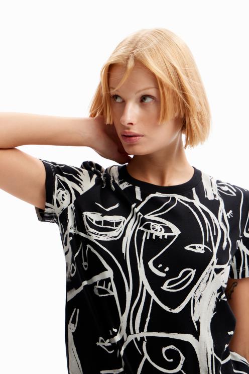 oblačila NFXLT130 ženske Desigual majica s kontrastnim obrazom