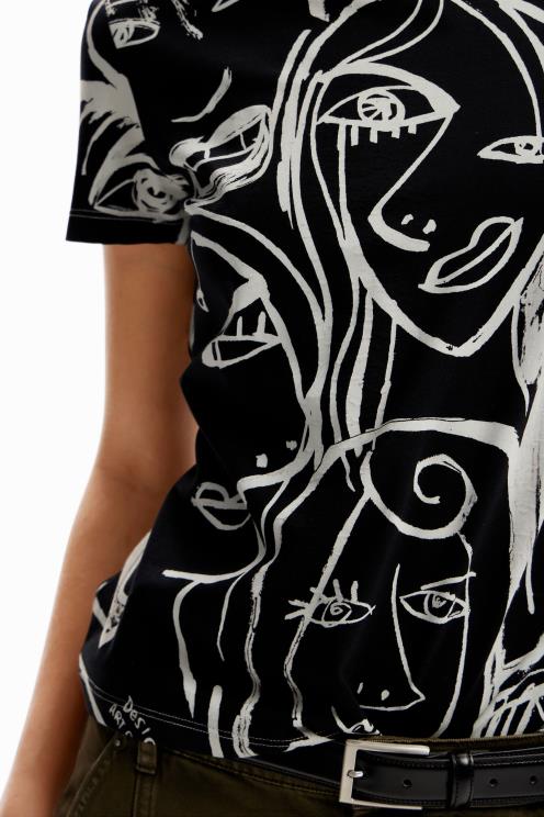 oblačila NFXLT130 ženske Desigual majica s kontrastnim obrazom