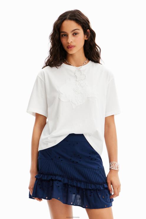 oblačila NFXLT142 ženske Desigual majica s cvetličnimi našitki