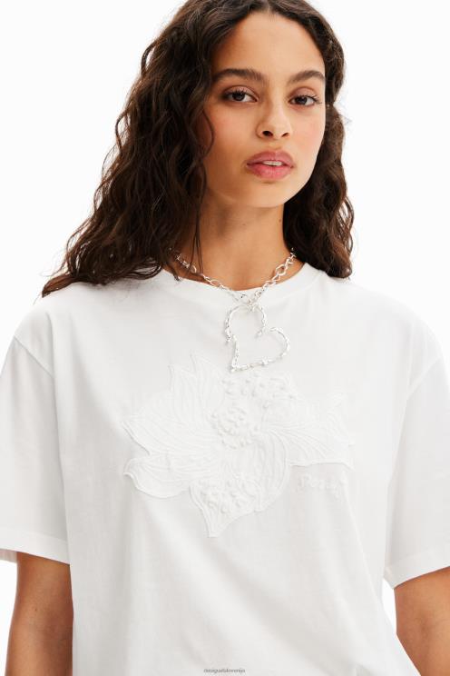 oblačila NFXLT142 ženske Desigual majica s cvetličnimi našitki