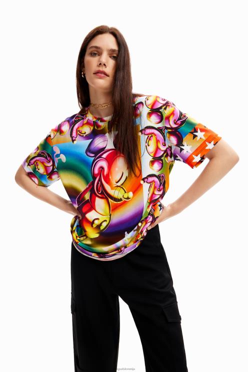 oblačila NFXLT14 ženske Desigual večbarvna oversize mickey mouse majica s kratkimi rokavi