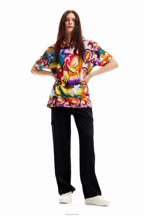 oblačila NFXLT14 ženske Desigual večbarvna oversize mickey mouse majica s kratkimi rokavi
