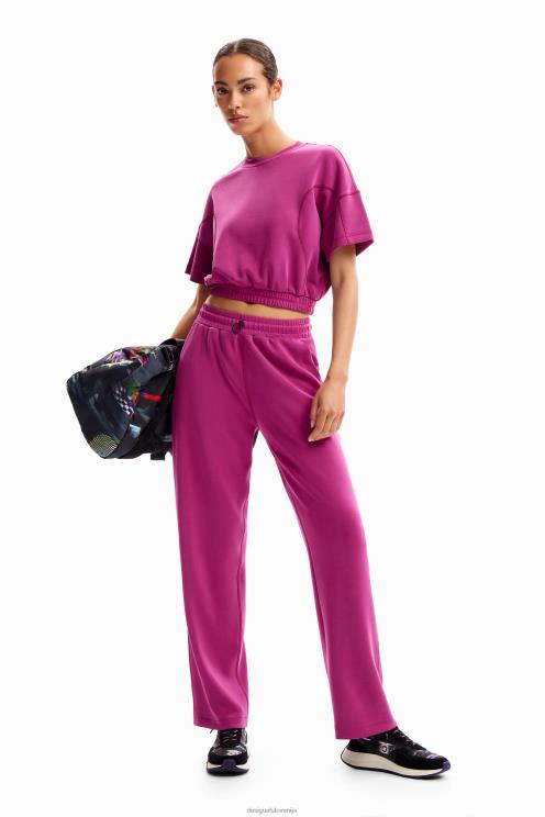 oblačila NFXLT208 ženske Desigual široka, skrajšana športna majica s kratkimi rokavi