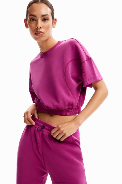 oblačila NFXLT208 ženske Desigual široka, skrajšana športna majica s kratkimi rokavi