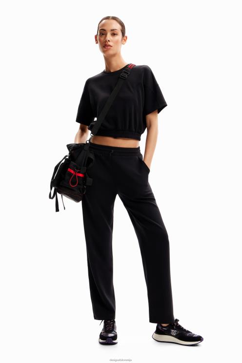 oblačila NFXLT255 ženske Desigual široka, skrajšana športna majica s kratkimi rokavi