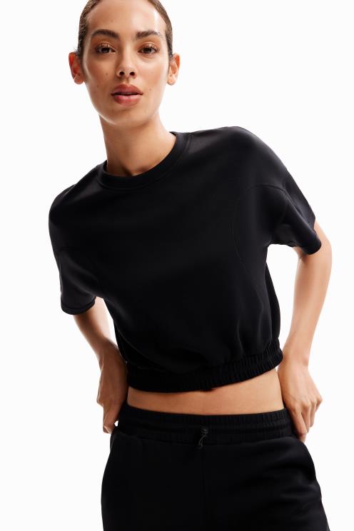 oblačila NFXLT255 ženske Desigual široka, skrajšana športna majica s kratkimi rokavi