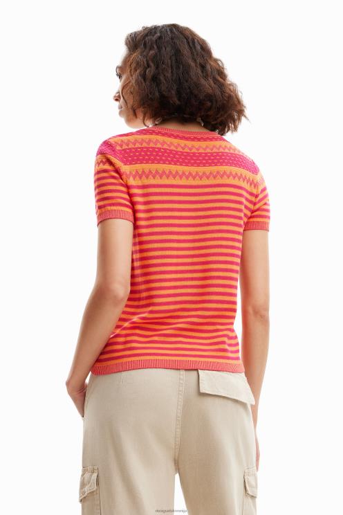 oblačila NFXLT294 ženske Desigual pletena majica s cvetjem