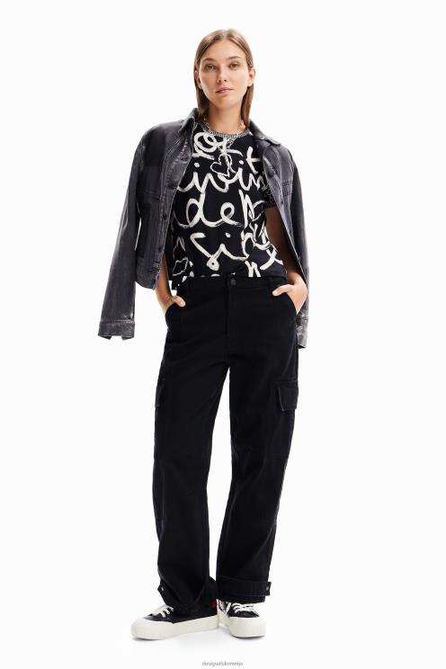 oblačila NFXLT328 ženske Desigual kontrastna majica s sporočilom