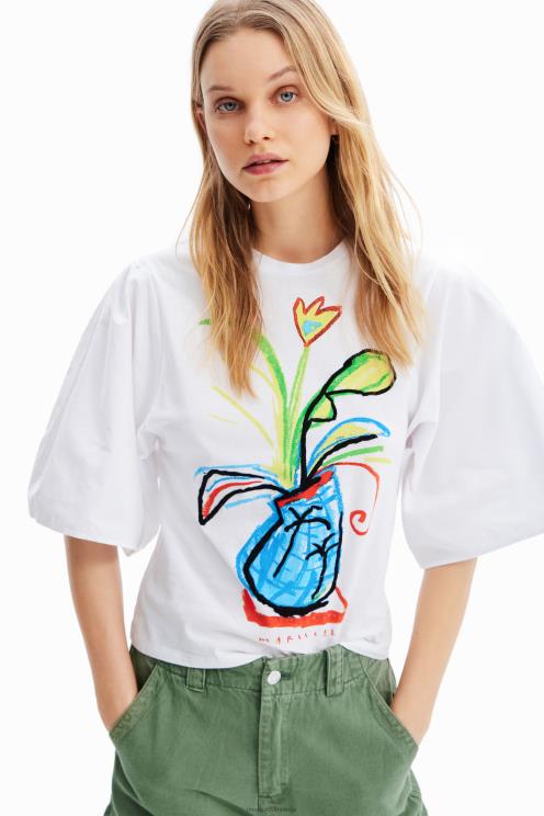 oblačila NFXLT343 ženske Desigual majica z voluminoznimi rokavi iz poplina