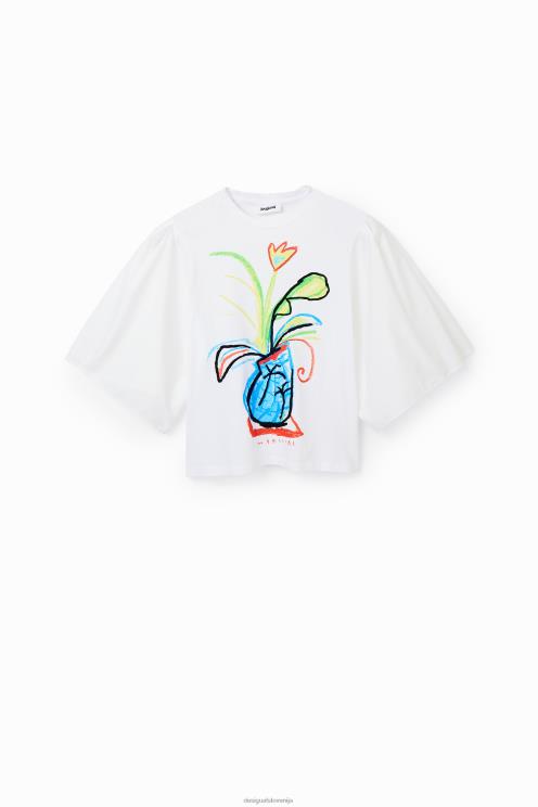 oblačila NFXLT343 ženske Desigual majica z voluminoznimi rokavi iz poplina