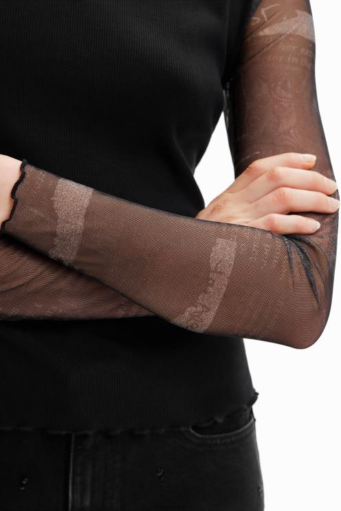 oblačila NFXLT369 ženske Desigual kombinacija majice s srčki