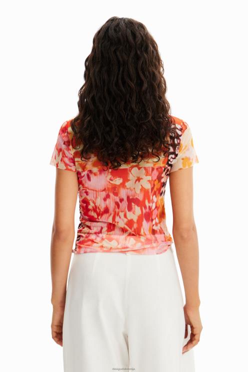 oblačila NFXLT375 ženske Desigual majica s našitki iz tila