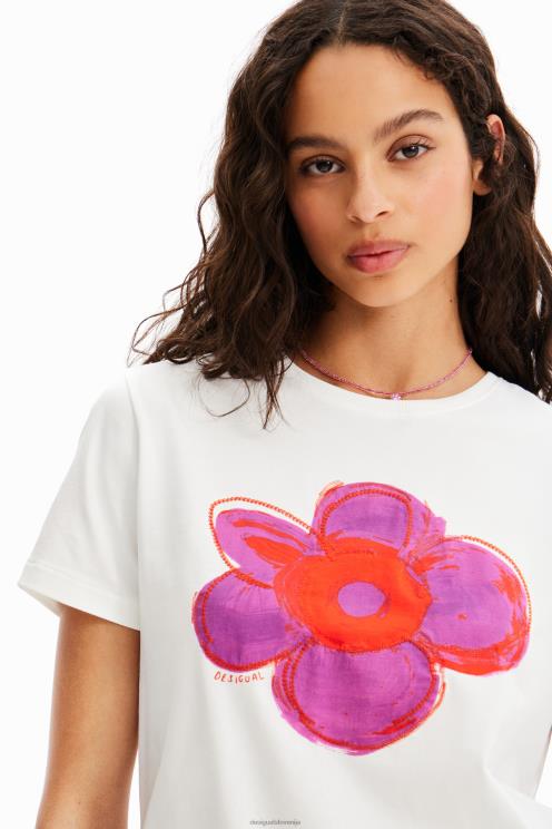 oblačila NFXLT37 ženske Desigual majica s cvetličnimi ilustracijami