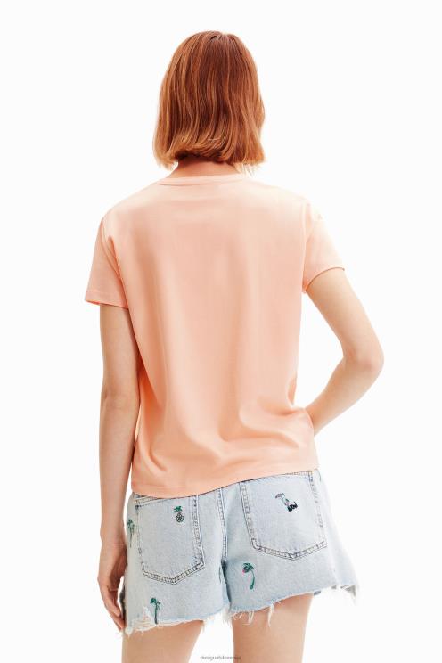 oblačila NFXLT395 ženske Desigual tanka ilustracijska majica s kratkimi rokavi