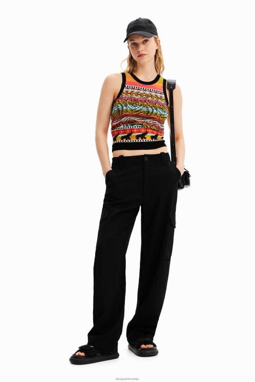 oblačila NFXLT429 ženske Desigual majica s pletenimi robovi