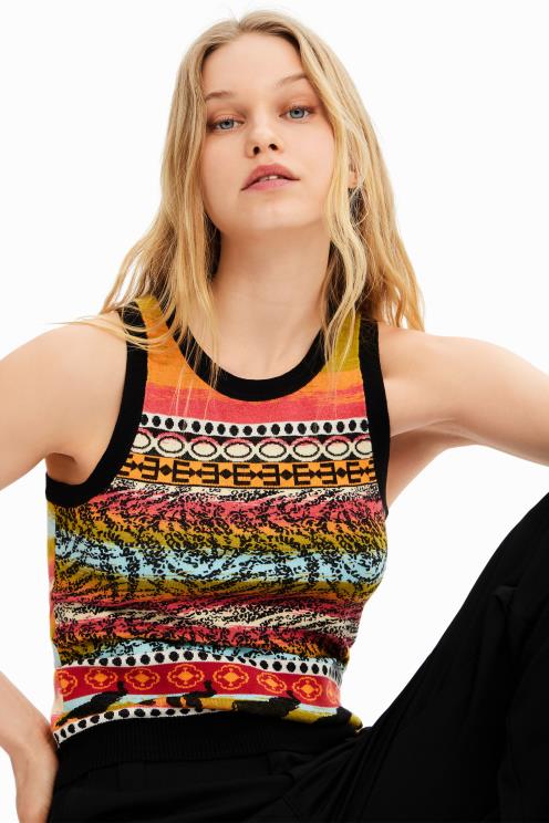 oblačila NFXLT429 ženske Desigual majica s pletenimi robovi