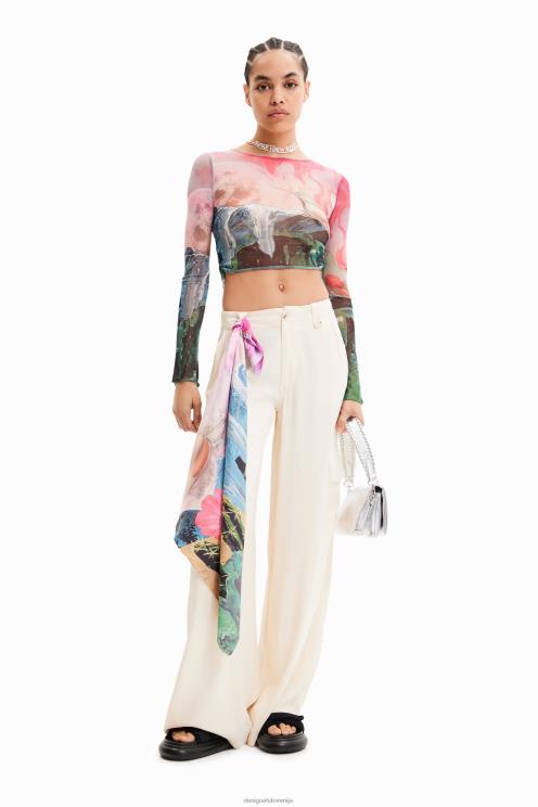 oblačila NFXLT528 ženske Desigual kratka tanka fantazijska majica